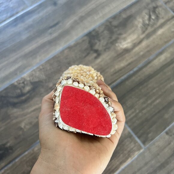 Vintage Dog w Hat * Made of Tiny Sea Shells 7” Tall * Adorable Figurine - Picture 3 of 5